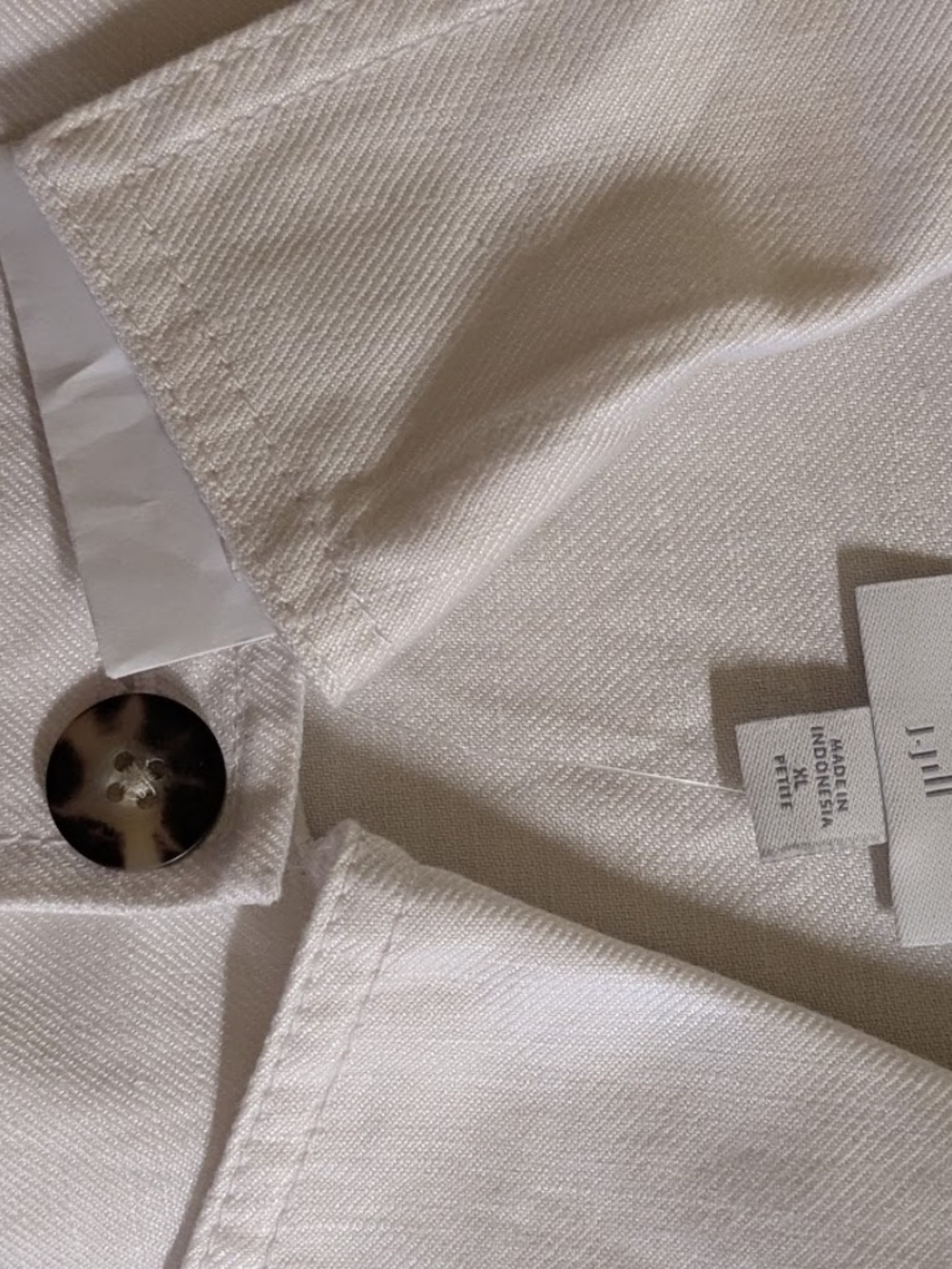 NWT J.Jill White Linen Blend Lightweight Jacket, XL Petite - Picture 2 of 8